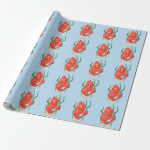 Cute pygmy seahorse cartoon cadeaupapier