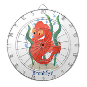 Cute pygmy seahorse cartoon dartbord
