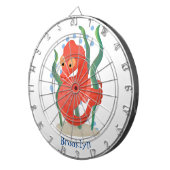 Cute pygmy seahorse cartoon dartbord (Voorkant Rechts)