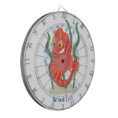 Cute pygmy seahorse cartoon dartbord (Voorkant Links)
