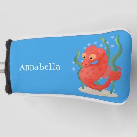 Cute pygmy seahorse cartoon golfheadcover (Voorkant)