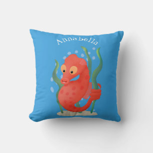 Cute pygmy seahorse cartoon kussen