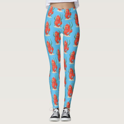 Cute pygmy seahorse cartoon leggings (Voorkant)
