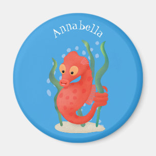Cute pygmy seahorse cartoon magneet