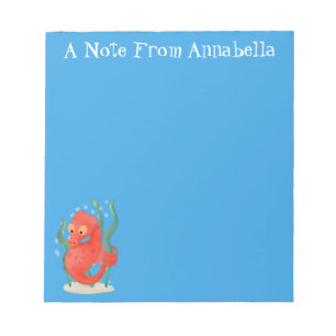 Cute pygmy seahorse cartoon notitieblok