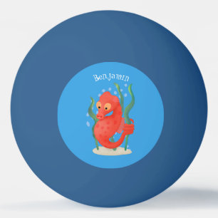 Cute pygmy seahorse cartoon pingpongballen