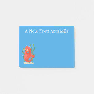 Cute pygmy seahorse cartoon post-it® notes