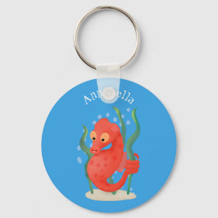 Cute pygmy seahorse cartoon sleutelhanger