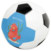 Cute pygmy seahorse cartoon voetbal (Drie kwart)