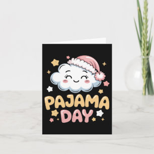 Cute Pyjamadag Wolken Cartoon Kunst Kaart