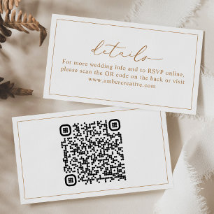 Cute QR Code Mariage Site Web Détails Cartes