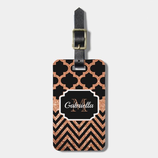 Cute Quatrefoil Bagagelabel (Voorkant verticaal)