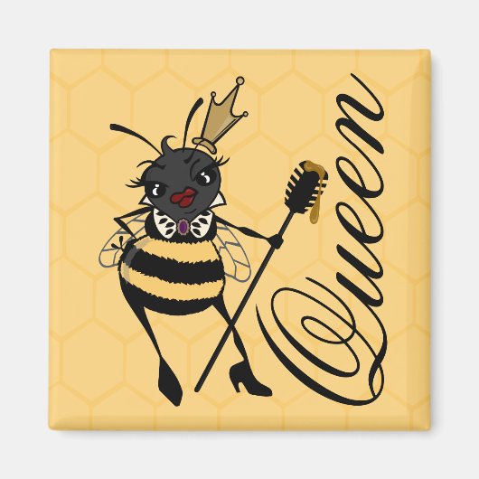 CUTE QUEEN BEE AVEC LE CARRÉ HONEYCOMB MAGNET (Devant)