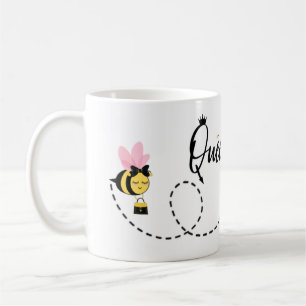 Cute Queen Bee Custom Name Koffiemok