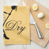CUTE QUEEN BEE HONEYCOMB KITCHEN TOWEL THEEDOEK (Quarter Fold)