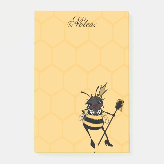 CUTE QUEEN BEE HONEYCOMB PATTERN POST-IT NOTEPAD POST-IT® NOTES (Voorkant)