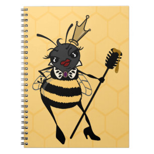 CUTE QUEEN BEE MET HONEYCOMB SPIRAAL NOTITIEBOEK