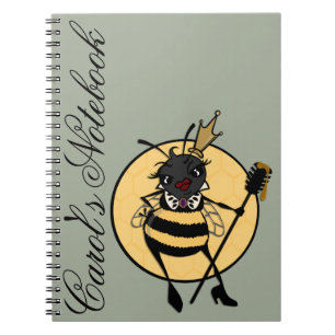 CUTE QUEEN BEE PERSONALISEERD SPIRAAL NOTITIEBOEK