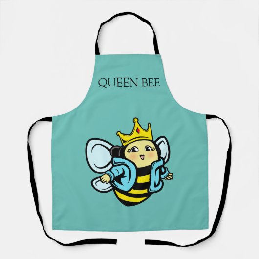 Cute Queen Bee Personalize Apron Schort (Voorkant)