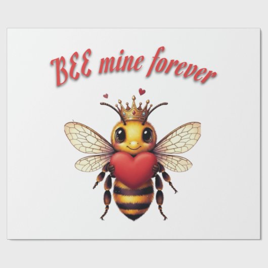 cute queen bee valentine cadeaupapier (Vlak)