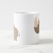 Cute Quiet Cartoon Rhino Extra Grote Mok (Voorkant)