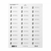 Cute Quirky Black Cat Return Address Etiket (Full Sheet)