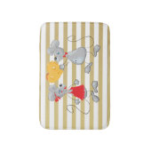 Cute Quirky Whimsical Mouses-Stripes Badmat (Voorkant Verticaal)
