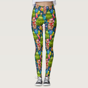 Cute Quokka Blue Kerstmis Leggings