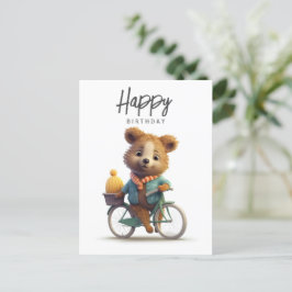 Cute quokka op een fiets, Gefeliciteerd  Briefkaart