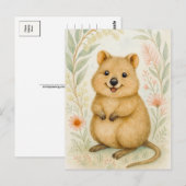 Cute Quokka Printemps Été Kangaroo Animal Carte po (Devant / Derrière)