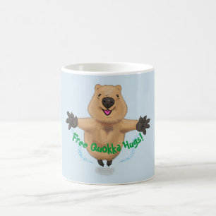 Cute quokka springende cartoon koffiemok