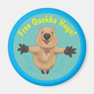 Cute quokka springende cartoon magneet