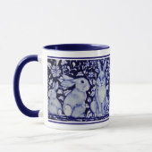 Cute Rabat Famille Bleu Blanc Delft Dedham Mug (Gauche)