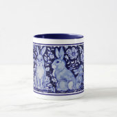 Cute Rabat Famille Bleu Blanc Delft Dedham Mug (Centre)