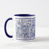 Cute Rabat Famille Bleu Blanc Delft Dedham Mug (Gauche)