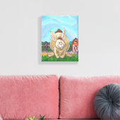 Cute Rabbit Animal Parade Canvas Afdruk (Insitu (Woonkamer))