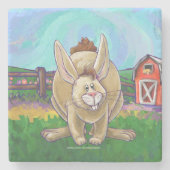 Cute Rabbit Animal Parade Stenen Onderzetter (Voorkant)