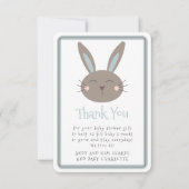 Cute Rabbit Baby shower Bedankt (Voorkant)