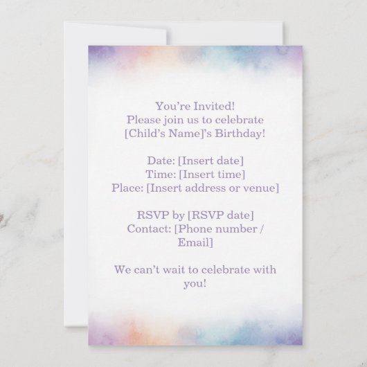 Cute Rabbit Birthday Invitation Woodland Boho Kaart (Achterkant)