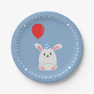 Cute Rabbit Birthday Party Papieren Bordje