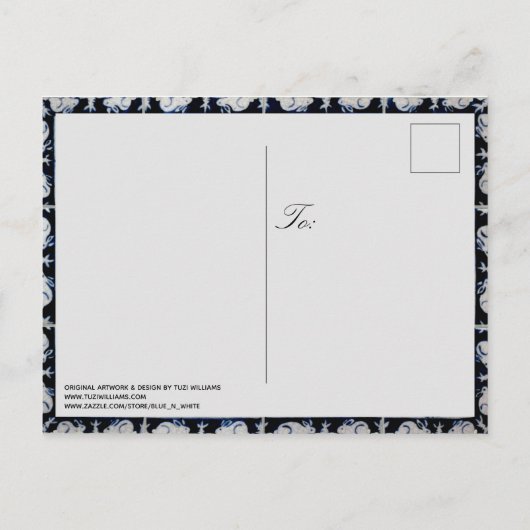Cute Rabbit Bunny Cute Dedham Delft Tile Carte pos (Dos)