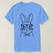 Cute Rabbit Bunny Face Glasses Bow Stropdas Happy  T-shirt (Design voorkant)