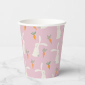 Cute Rabbit Carrot Patroon Papieren Bekers (Voorkant)