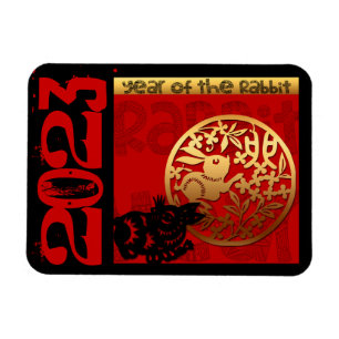 Cute Rabbit Chinese Year Zodiac Birthday HFM Magneet