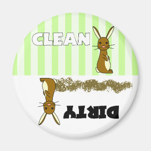 Cute Rabbit Clean/Dirty Dishwasher Magnet Magneet
