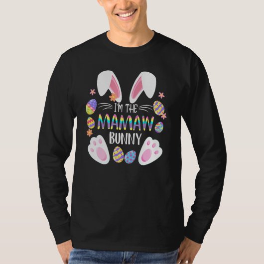 Cute Rabbit Ears Ik ben de Mamaw Bunny Matching Ea T-shirt (Voorkant)