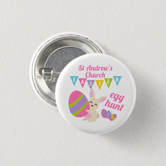 Cute Rabbit Easter Egg Hunt Ronde Button 3,2 Cm (Voorkant /achterkant)