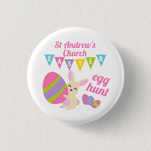 Cute Rabbit Easter Egg Hunt Ronde Button 3,2 Cm (Voorkant)