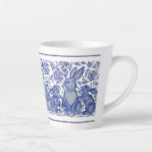 Cute Rabbit Family Blue White Delft Dedham Mok (Rechts)