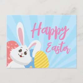 Cute Rabbit Happy Easter Briefkaart